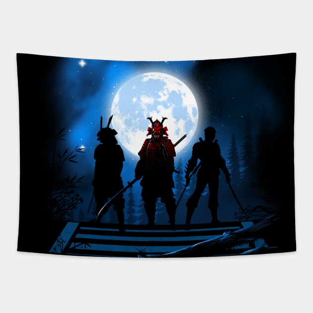 Three Samurais Tapestry by albertocubatas