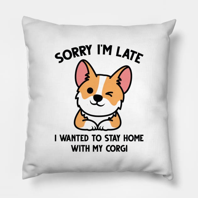 Sorry I’m Late Pillow by LuckyFoxDesigns