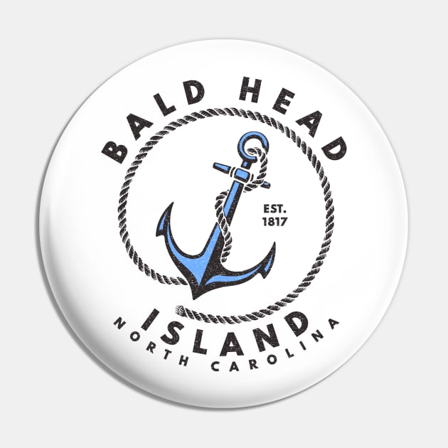 Vintage Anchor and Rope for Traveling to Bald Head Island, North Carolina Pin by Contentarama