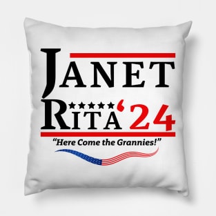 Janet and Rita Bluey Grannies 24 For President Pillow