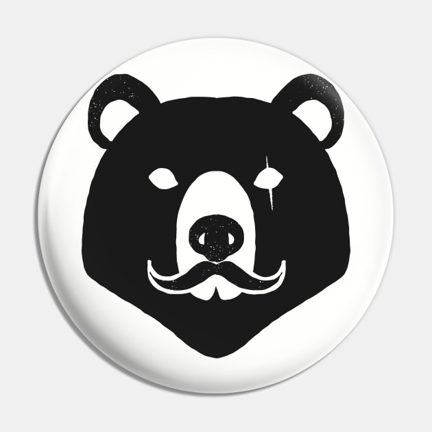 The Bear Head With Mustache Pin by RF_Side