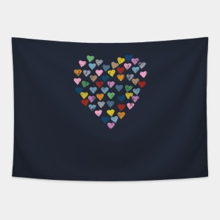 Distressed Hearts Heart Navy Tapestry