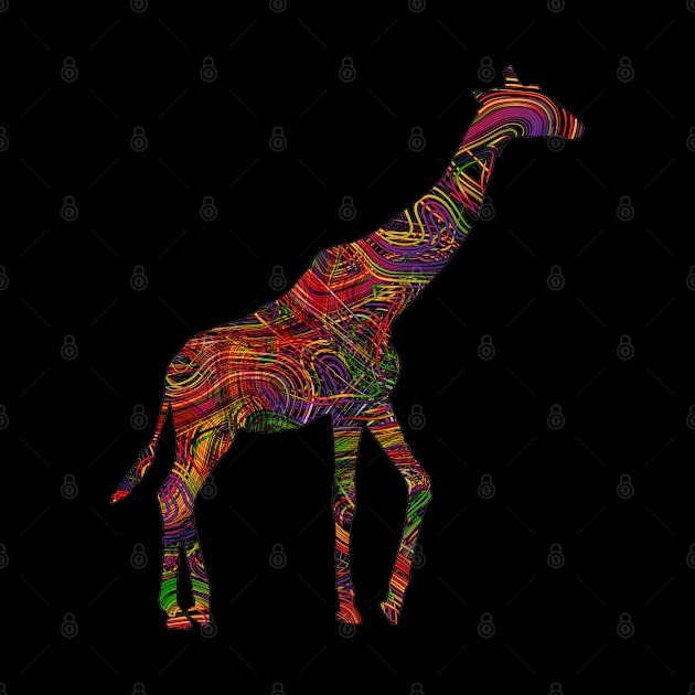 Giraffe Lovers Vibrant Artists String Illustration by grendelfly73