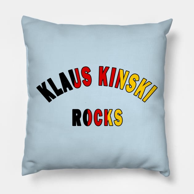 Klaus Kinski Rocks Pillow by Lyvershop