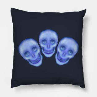 Triplet halloween spooky skull look at your eyes Pillow