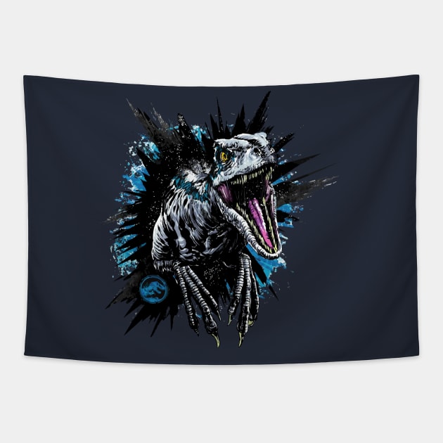 Blue the Raptor Tapestry by WorldDinosaurs