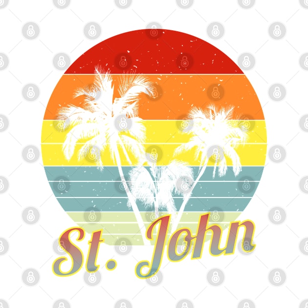 St. John Retro Tropical Palm Trees Vacation by macdonaldcreativestudios