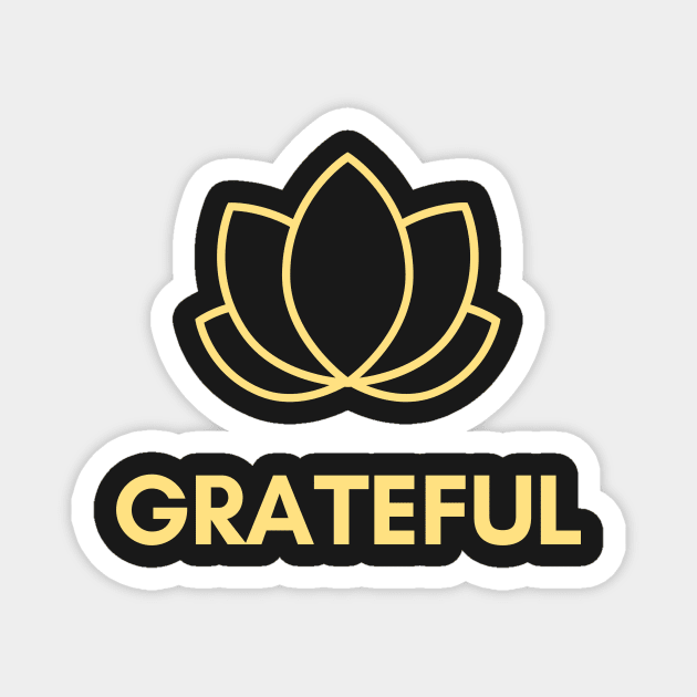 Grateful Yoga Lotus Design Magnet by Liniskop