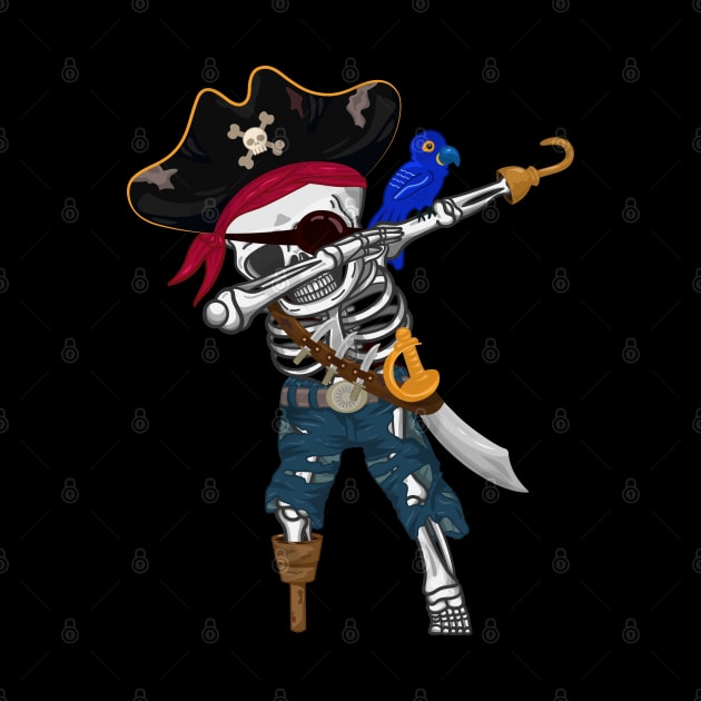 Dabbing Pirate Skeleton by HamilcArt