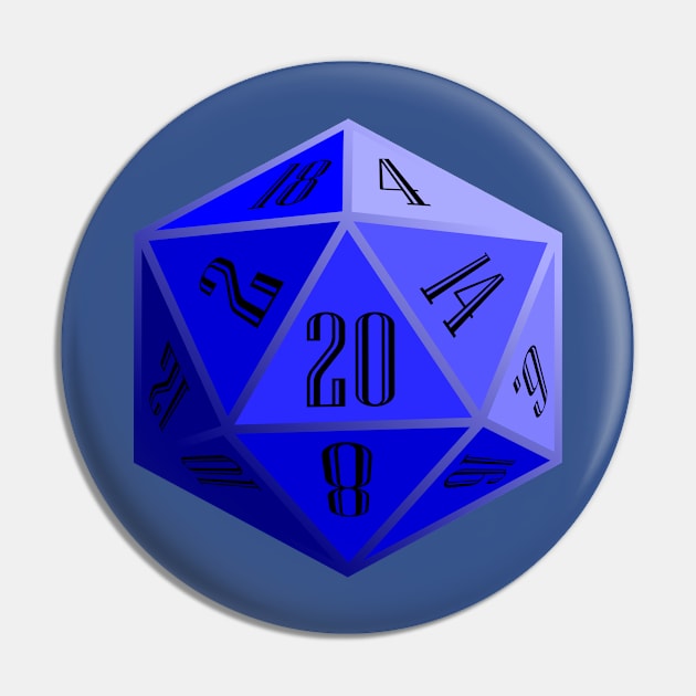 Blue D20 Pin by Crew