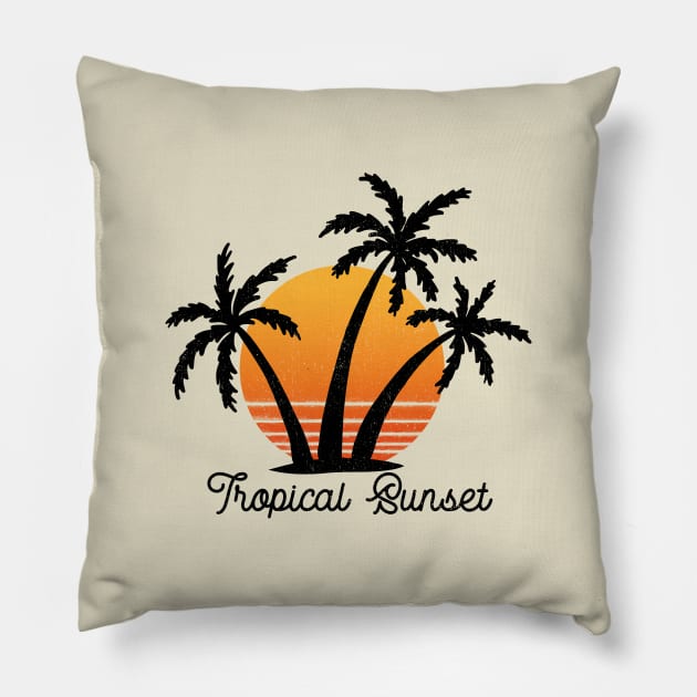 Tropical Sunset Pillow by SommersethArt