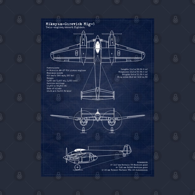 Mikoyan-Gurevich Mig5 URSS Blueprint by Aircraft.Lover
