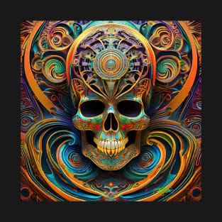 Cosmic Psychedelic Skull - Trippy Patterns 56 T-Shirt