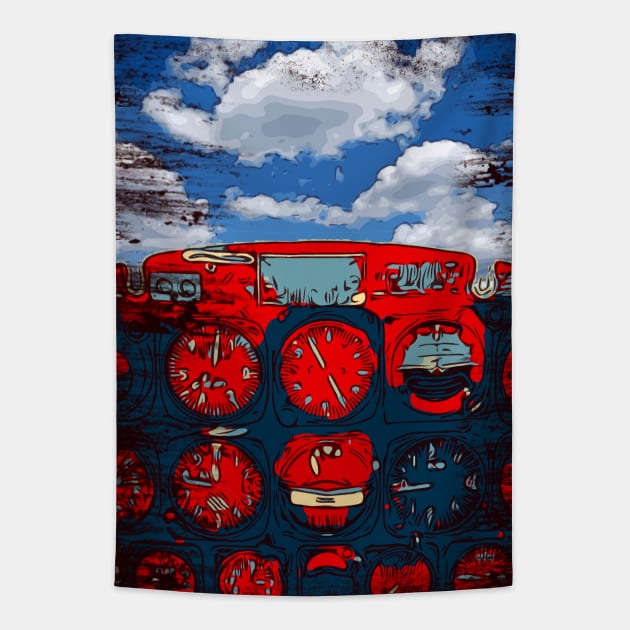 Artwork Cockpit Aviation Tapestry by FasBytes