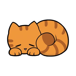 Sleepy Cat - Orange T-Shirt