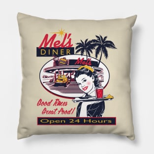 Vintage Mel's Diner Pillow