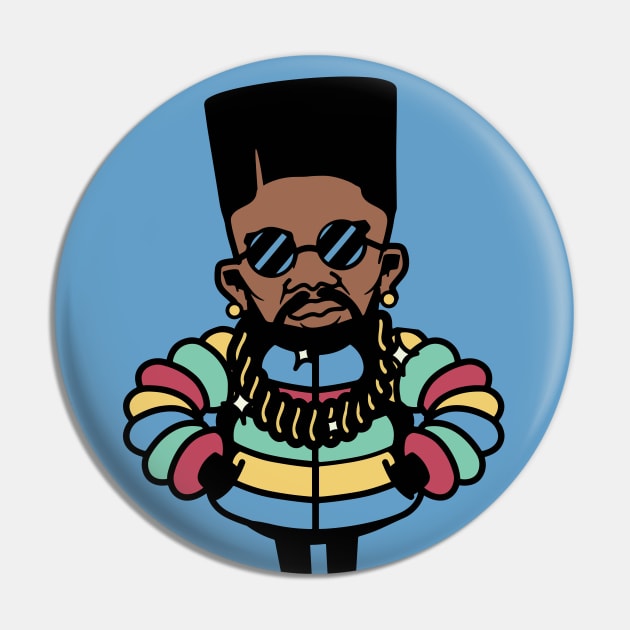 Retro Old School Hip Hop Cartoon Character Pin by SLAG_Creative