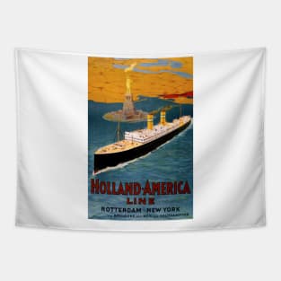 Vintage Travel Poster USA Holland America Line Tapestry