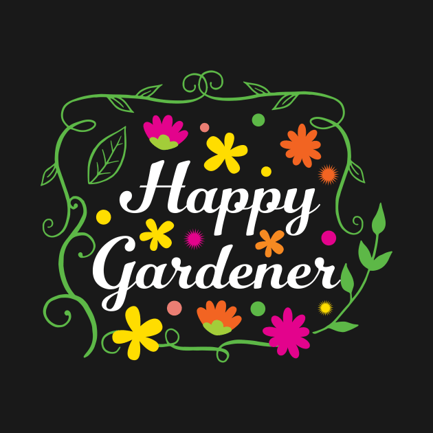 Happy Gardener Floral Decorative Motif by jazzworldquest