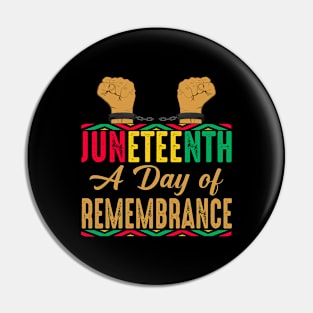 Juneteenth A Day of Remembrance, 1865 Juneteenth Celebrate Pin