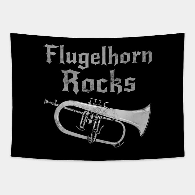 Flugelhorn Rocks, Hornist Goth Heavy Rock Brass Musician Tapestry by doodlerob