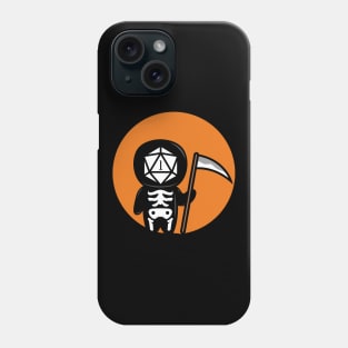 Dark Humor Polyhedral D20 Dice Halloween Grim Reaper Phone Case