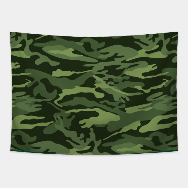 Green Camouflage pattern. Tapestry by CraftCloud