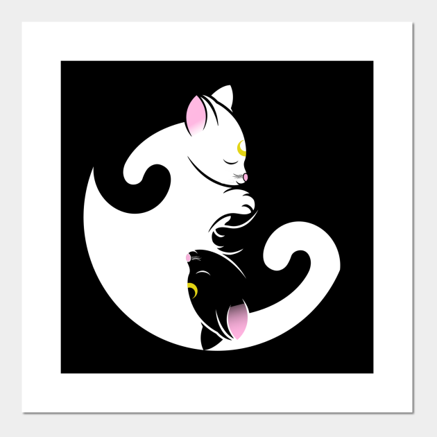 Yin Yang Siamese Cats Lover Metal Enamel Pin Badge Luna Artemis Sailor Moon Yin Yang Siamese Cats Lover Metal Enamel Pin Badge Luna Artemis Sailor Moon