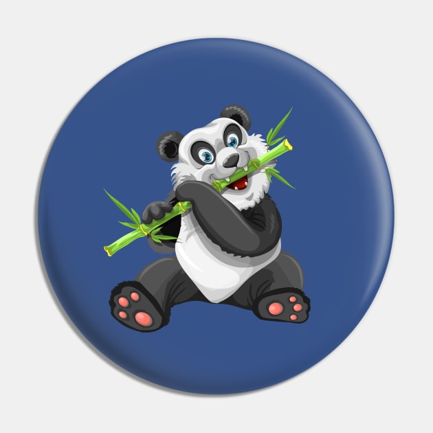 Panda Eating Bamboo Pin by Mako Design 