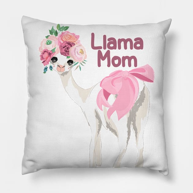 Llama Mom Design For Alpaca Lovers Pillow by Animal Specials