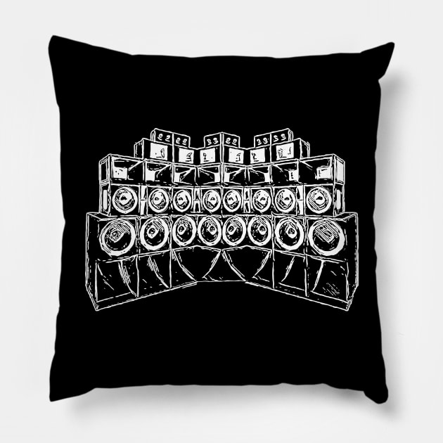 Teknival Soundsystem Kickbass Pillow by T-Shirt Dealer