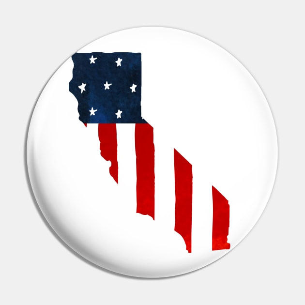 Patriotic USA Flag California Map Pin by k8creates