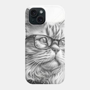 Cat with glasses 10.0- Pencil Art Phone Case