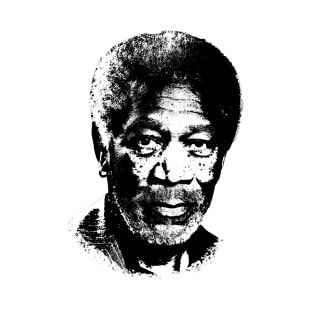 Morgan Freeman Portrait Black T-Shirt