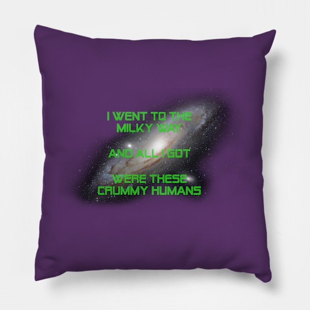 crummy humans Pillow by handphin