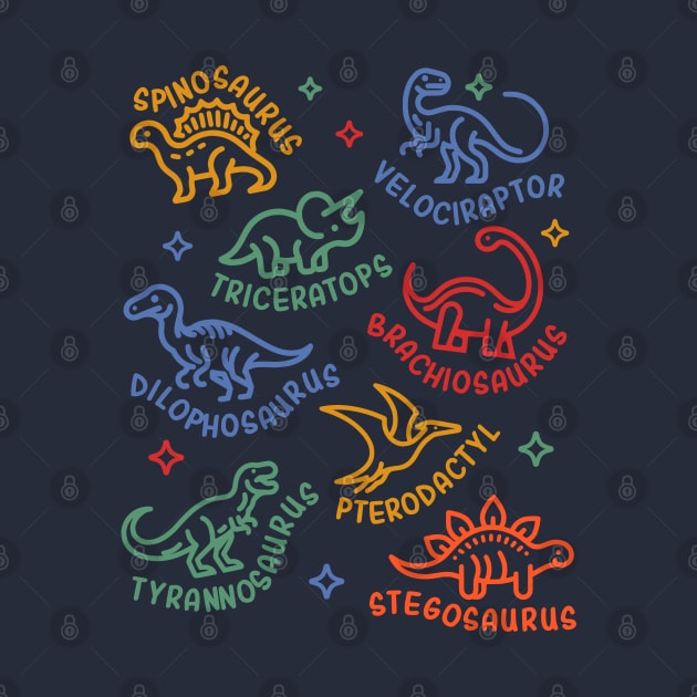 Types of Dinosaurs Dino Identification - Cute Dinosaur Lover by OrangeMonkeyArt