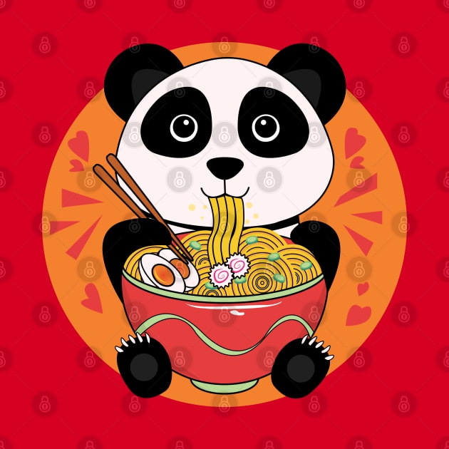 Cute baby panda eating ramen, adorable animals, wildlife, wild animals, baby panda bear by WorldOfMine