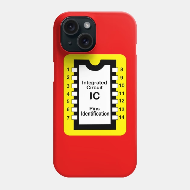 integrated circuit IC pin identification sticker for electronics electrical engineering students and electricians Phone Case by ArtoBagsPlus