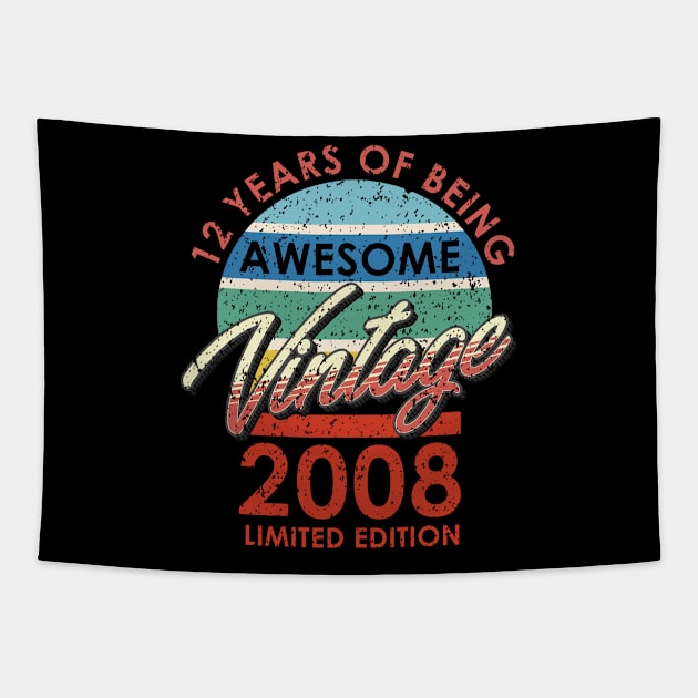 12 Years of Being Awesome Vintage 2008 Limited Edition Tapestry by simplecreatives