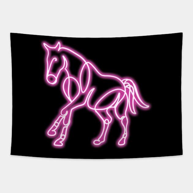 Running Neon Horse Tapestry by Ory Photography Designs