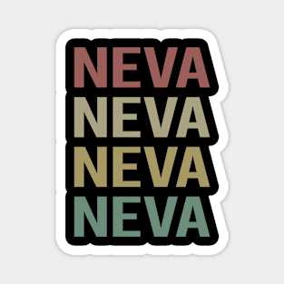 Colorful Text Art - Neva Name Magnet