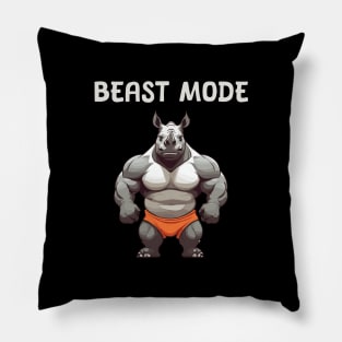 Beast Mode - Rhino and gym Pillow