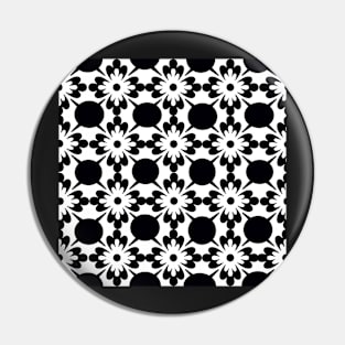 Black and White Toile Pattern Pin