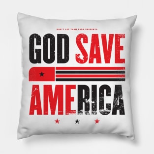 God Save America Black and Red Pillow