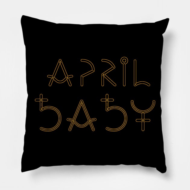 Month of April Pillow by Zodiac Syndicate