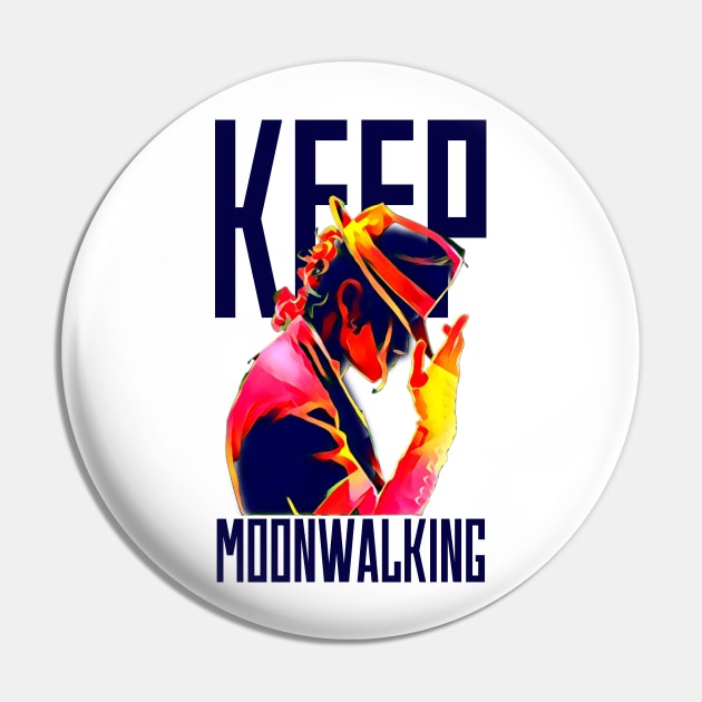 Keep Moonwalking - White Pin by Fenay-Designs