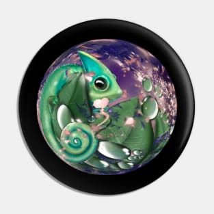 Cute cartoony Veiled Chameleon Pin