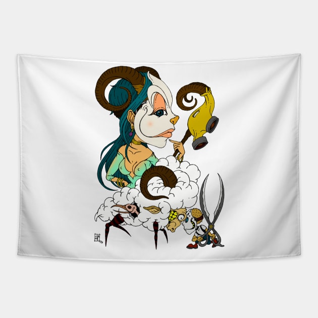 aries the sheap t-shirt Tapestry by roombirth