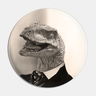 Gentleman Velociraptor having a Laugh Pin