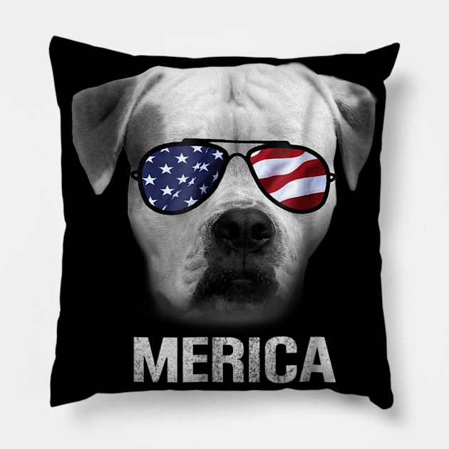 American Bulldog Merica t-shirt - Patriot Patriotic Pillow by timski